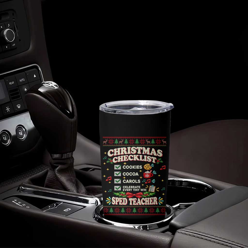 Christmas Checklist SPED Teacher Tumbler Cup Celebrate Every Tiny Win TS12