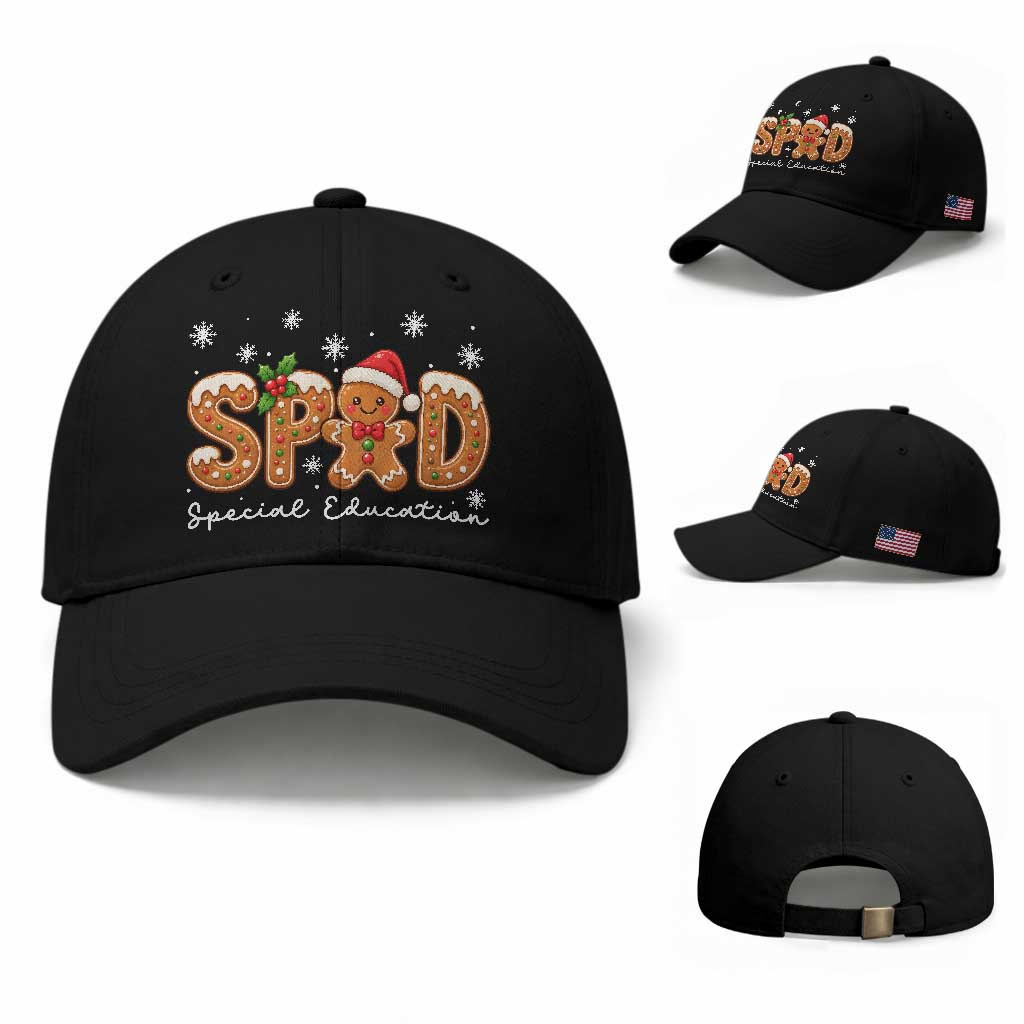 Christmas Gingerbread SPED Teacher Baseball Cap Cookie Holiday Educator Gift TS12