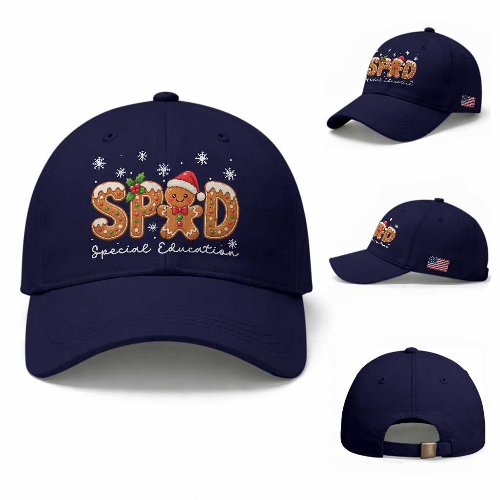 Christmas Gingerbread SPED Teacher Baseball Cap Cookie Holiday Educator Gift TS12