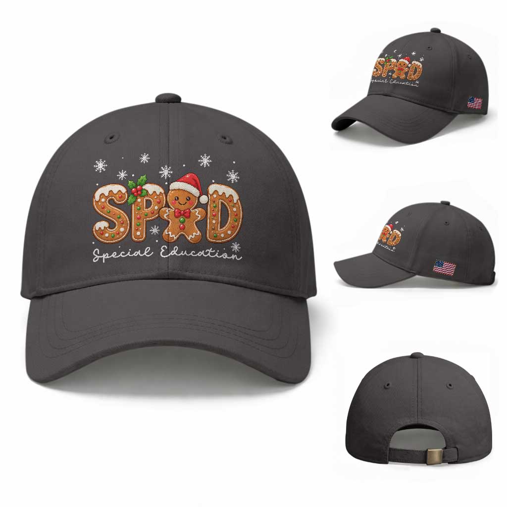 Christmas Gingerbread SPED Teacher Baseball Cap Cookie Holiday Educator Gift TS12
