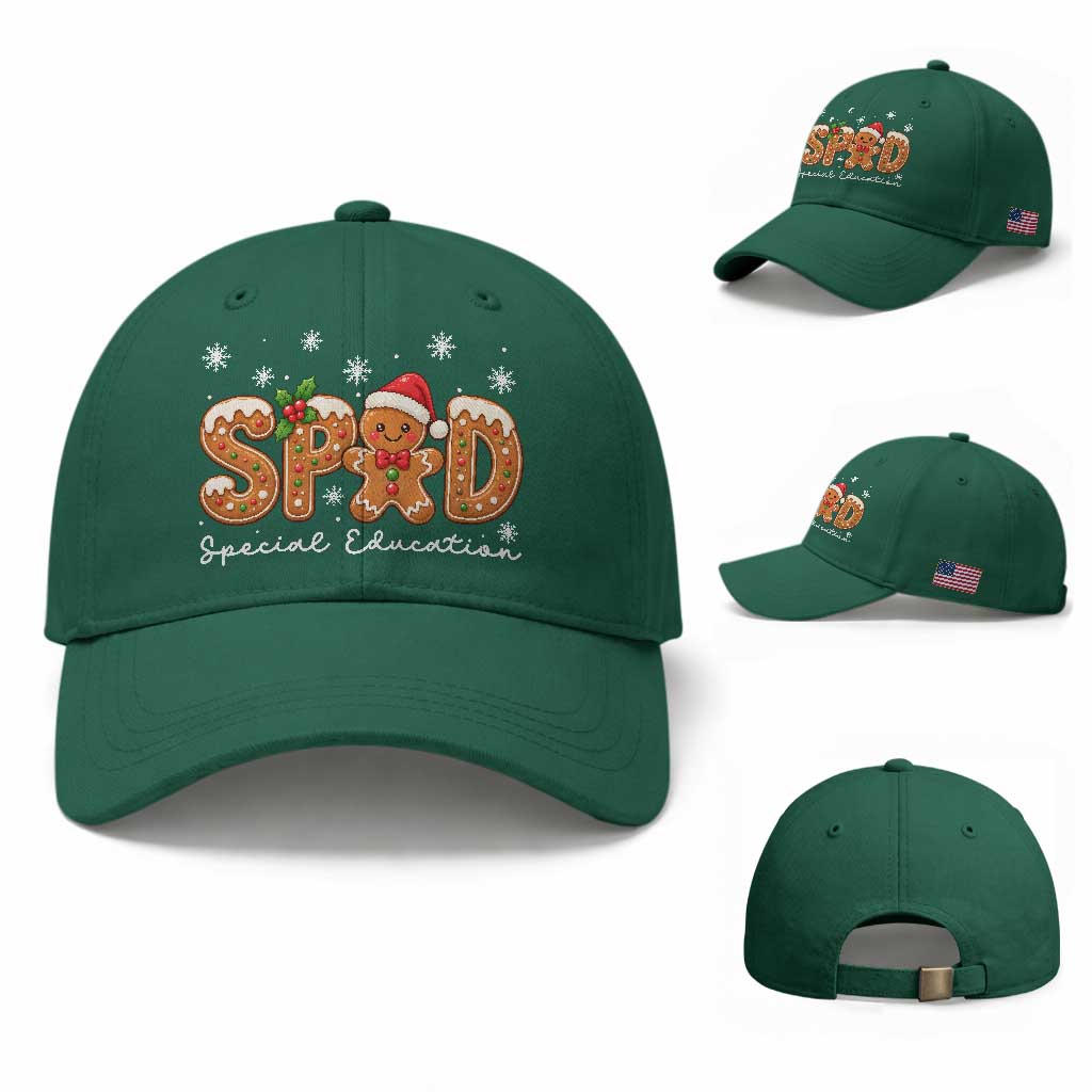 Christmas Gingerbread SPED Teacher Baseball Cap Cookie Holiday Educator Gift TS12