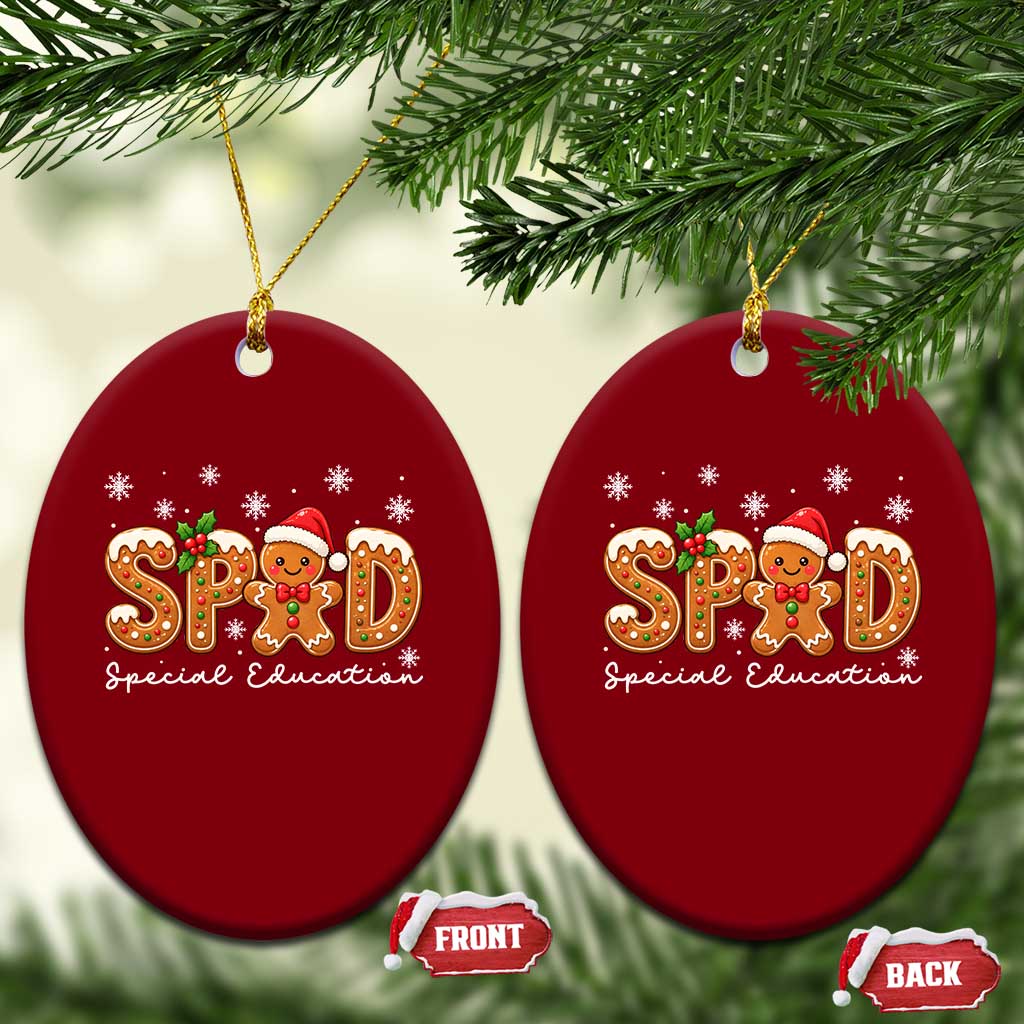 Christmas Gingerbread SPED Teacher Ceramic Ornament Cookie Holiday Educator Gift TS12