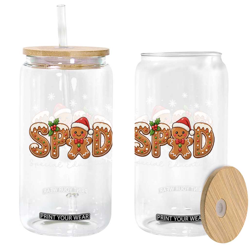 Christmas Gingerbread SPED Teacher Glass Can Cookie Holiday Educator Gift TS12