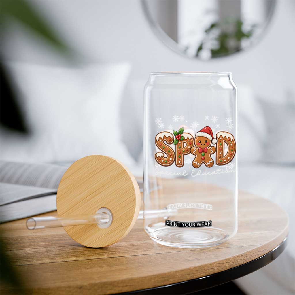 Christmas Gingerbread SPED Teacher Glass Can Cookie Holiday Educator Gift TS12