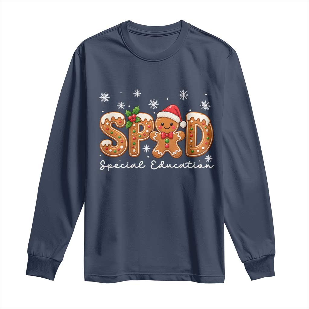 Christmas Gingerbread SPED Teacher Long Sleeve Shirt Cookie Holiday Educator Gift TS12