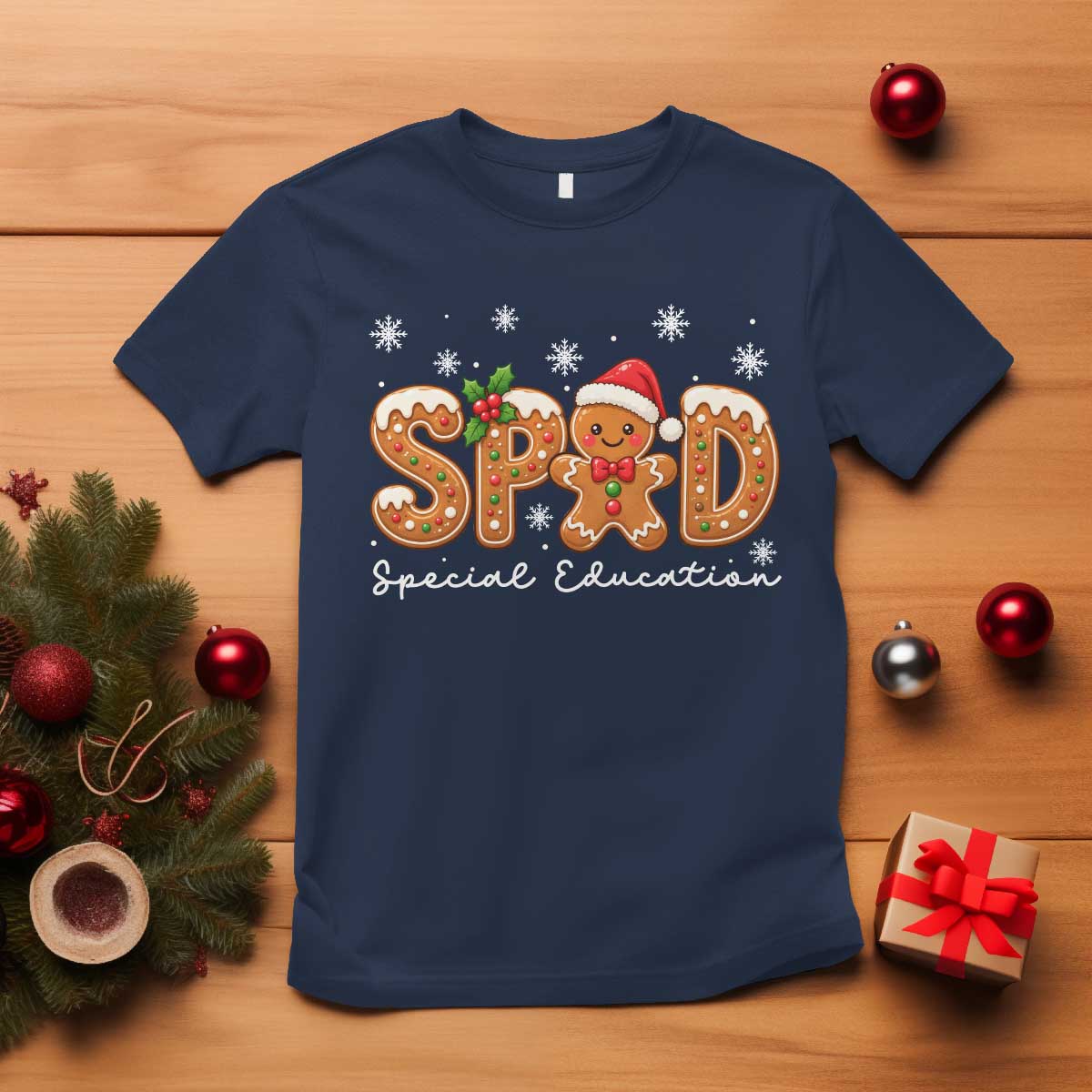 Christmas Gingerbread SPED Teacher T Shirt Cookie Holiday Educator Gift TS12