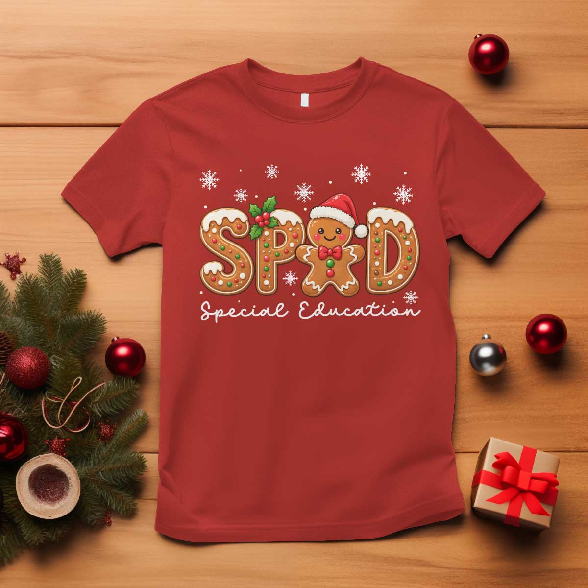 Christmas Gingerbread SPED Teacher T Shirt Cookie Holiday Educator Gift TS12
