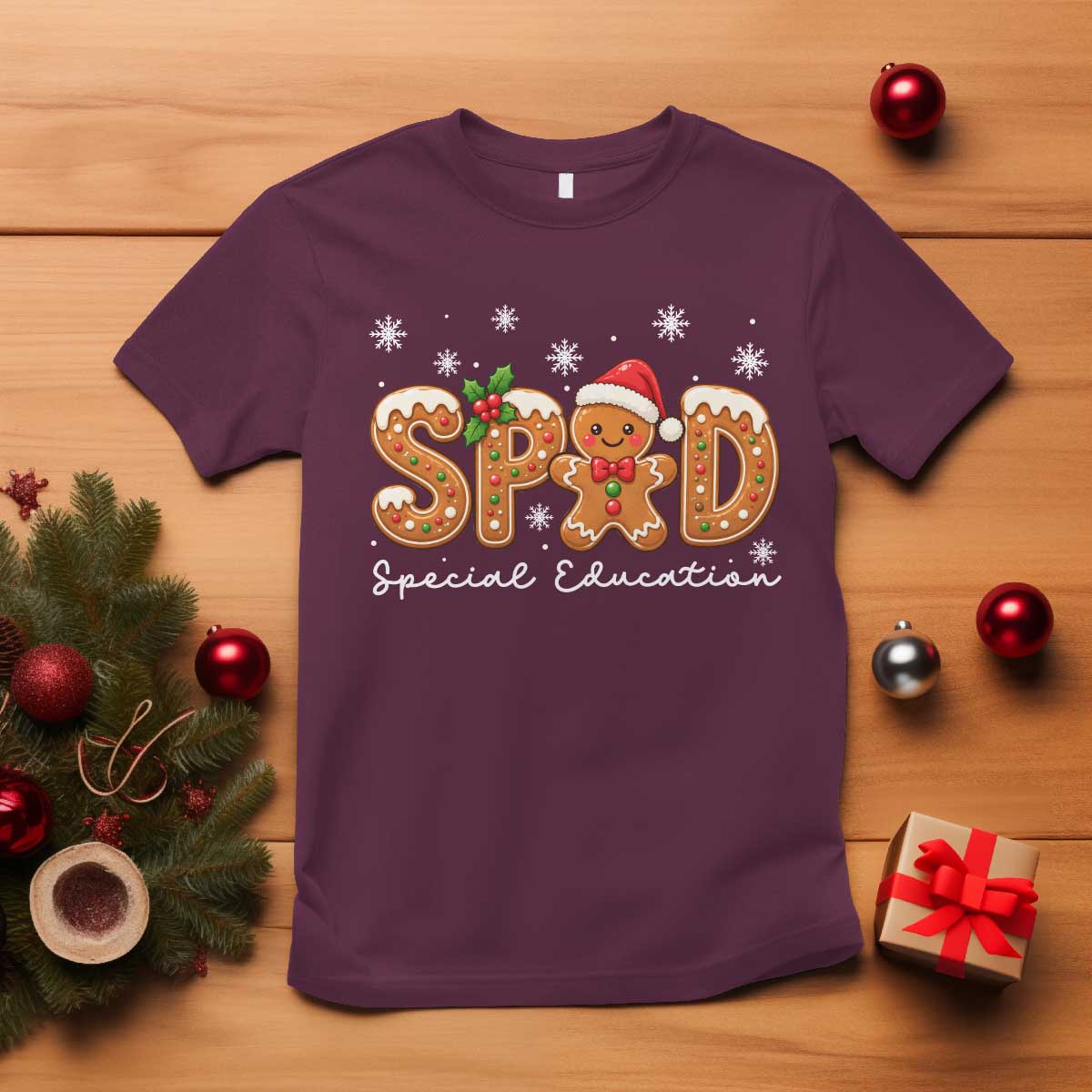 Christmas Gingerbread SPED Teacher T Shirt Cookie Holiday Educator Gift TS12