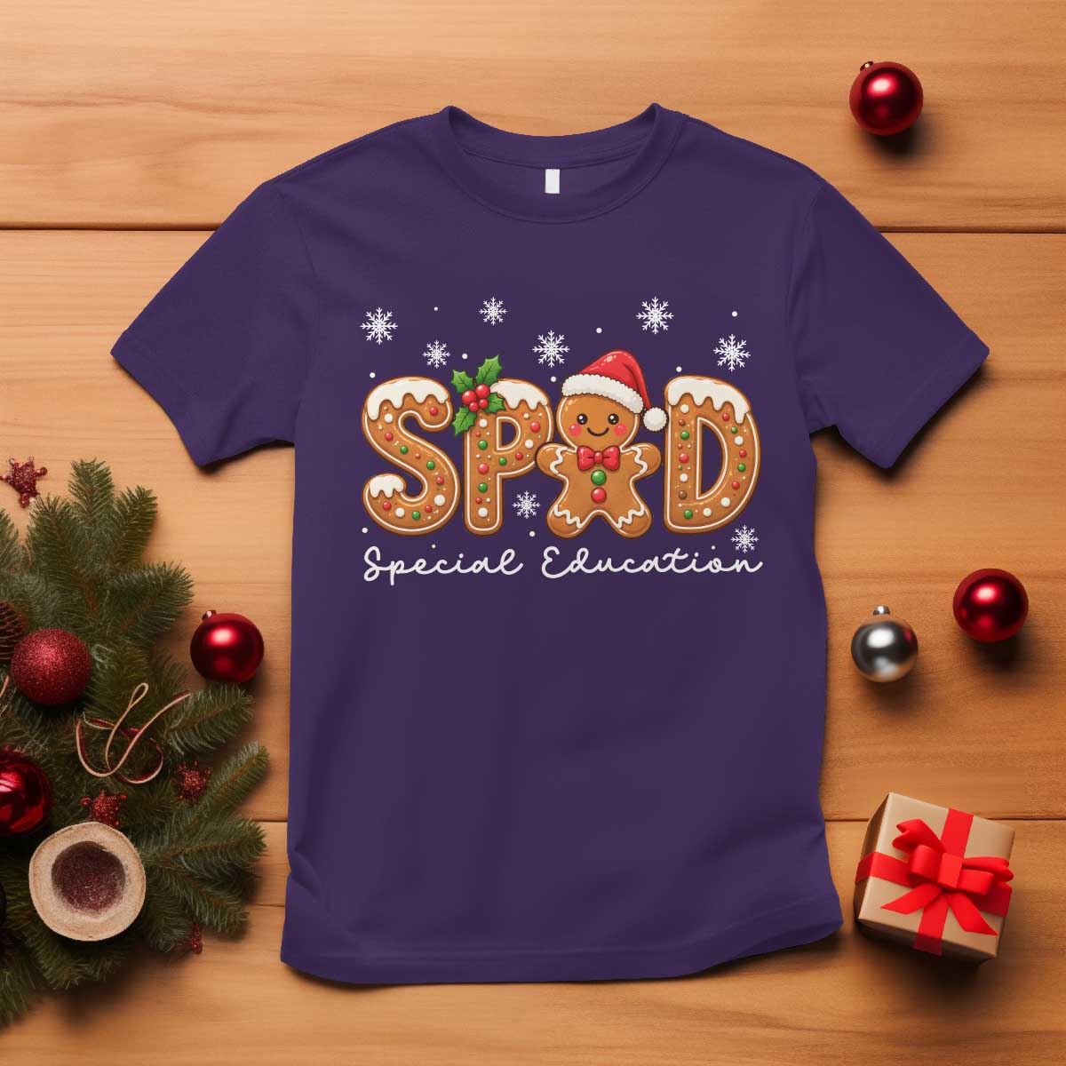 Christmas Gingerbread SPED Teacher T Shirt Cookie Holiday Educator Gift TS12
