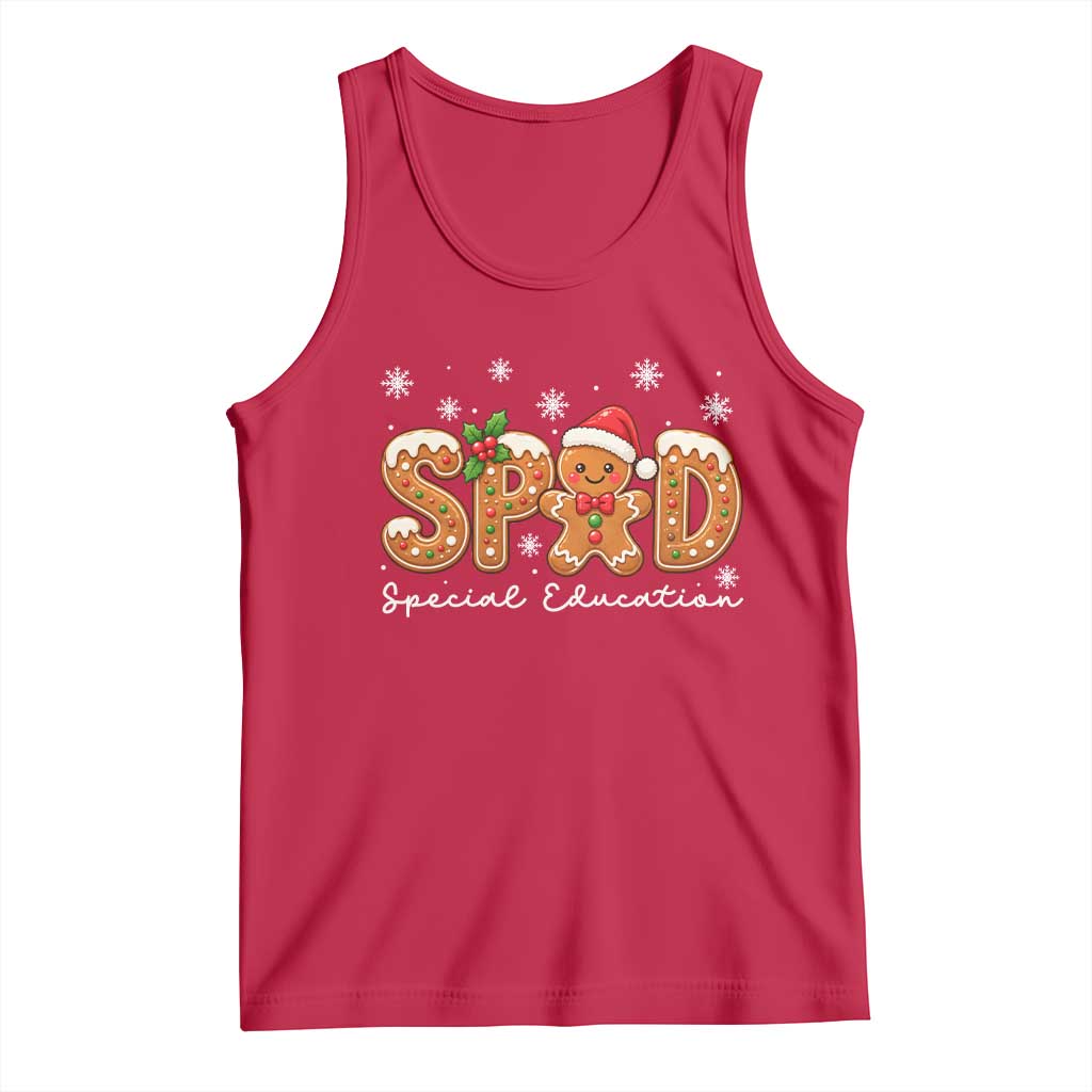 Christmas Gingerbread SPED Teacher Tank Top Cookie Holiday Educator Gift TS12