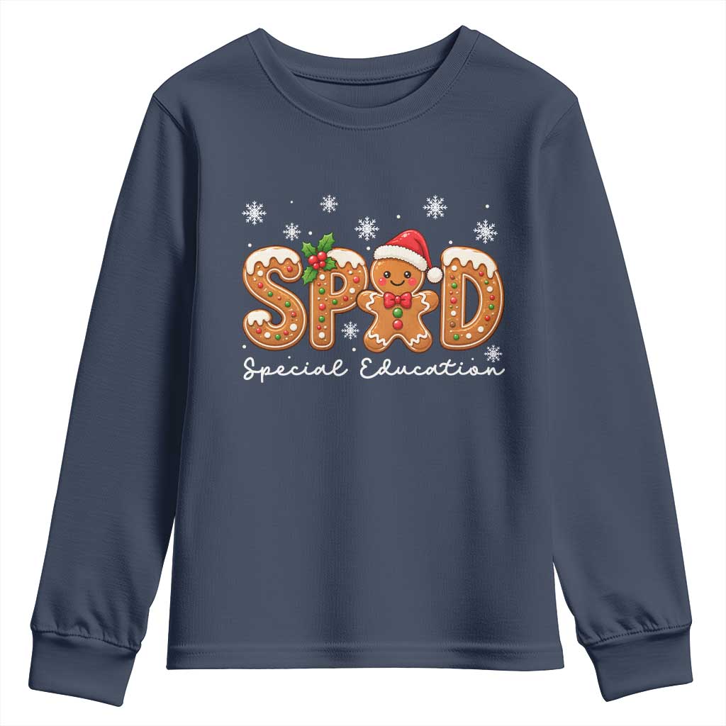 Christmas Gingerbread SPED Teacher Youth Sweatshirt Cookie Holiday Educator Gift TS12
