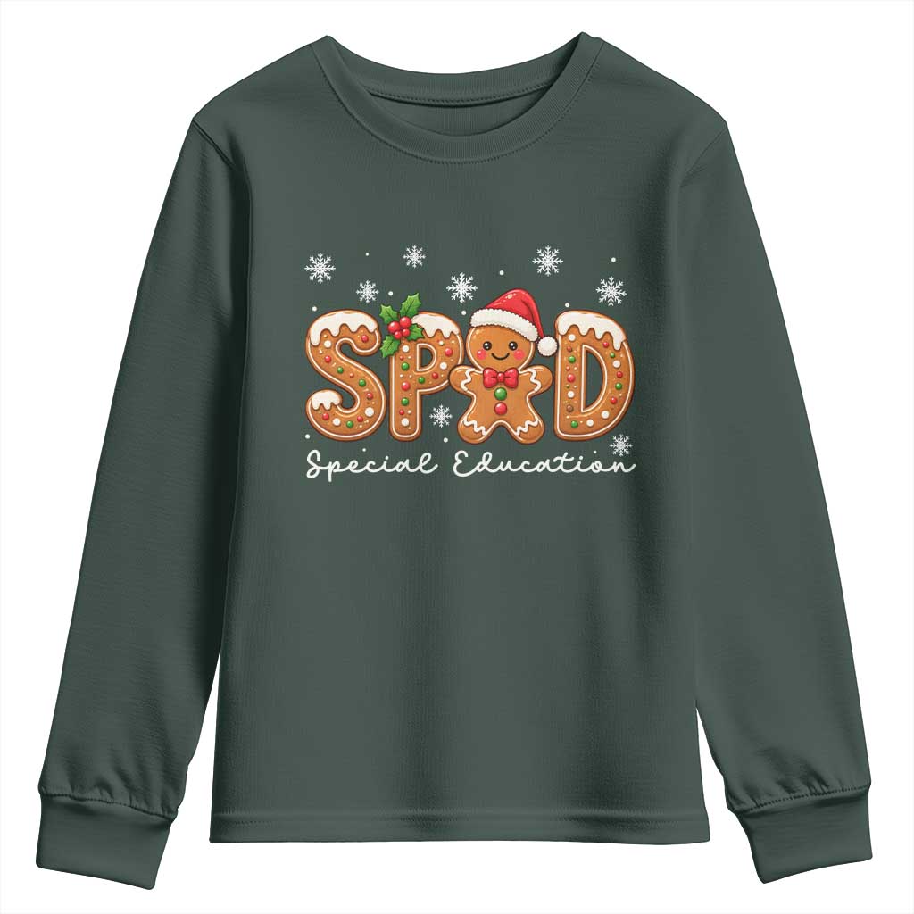 Christmas Gingerbread SPED Teacher Youth Sweatshirt Cookie Holiday Educator Gift TS12