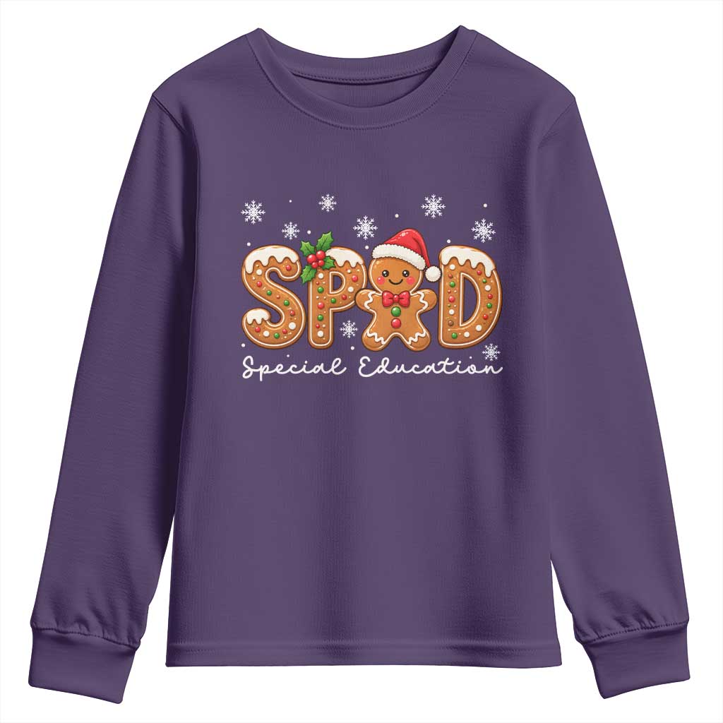 Christmas Gingerbread SPED Teacher Youth Sweatshirt Cookie Holiday Educator Gift TS12