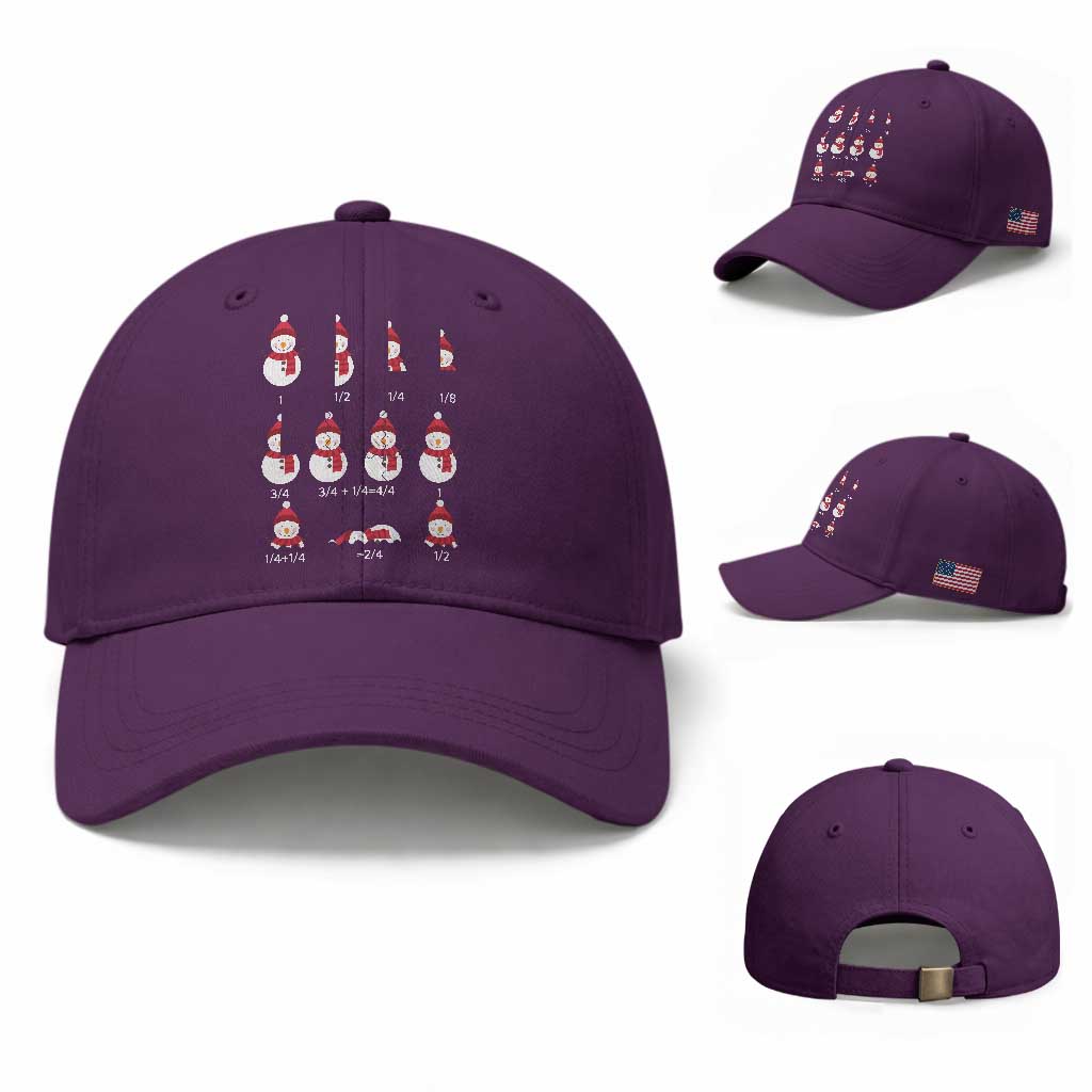 Christmas Math Teacher Baseball Cap Snowman Fractions Educational Equation Gift TS12