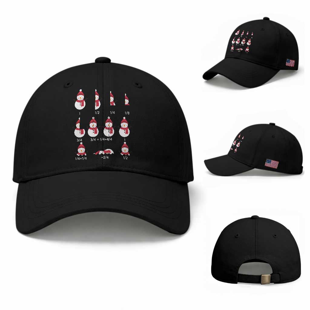 Christmas Math Teacher Baseball Cap Snowman Fractions Educational Equation Gift TS12