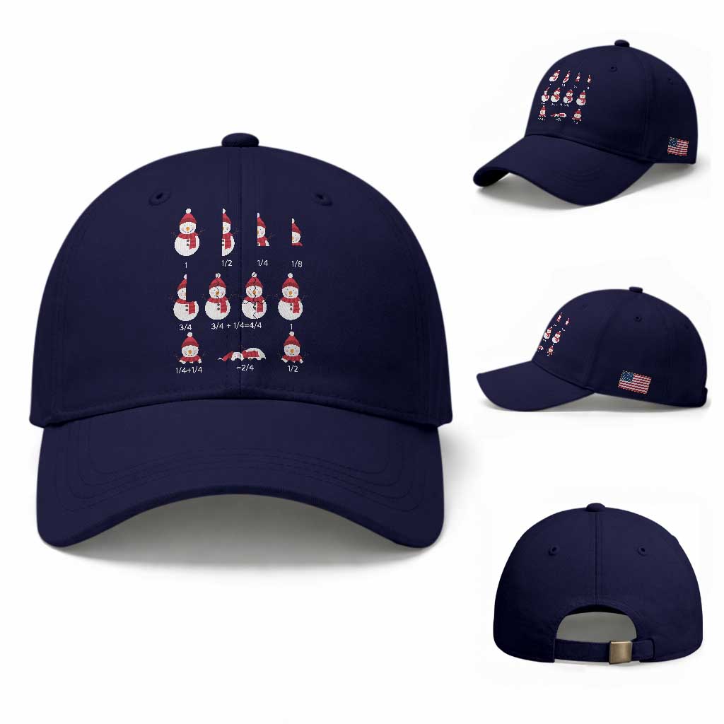 Christmas Math Teacher Baseball Cap Snowman Fractions Educational Equation Gift TS12