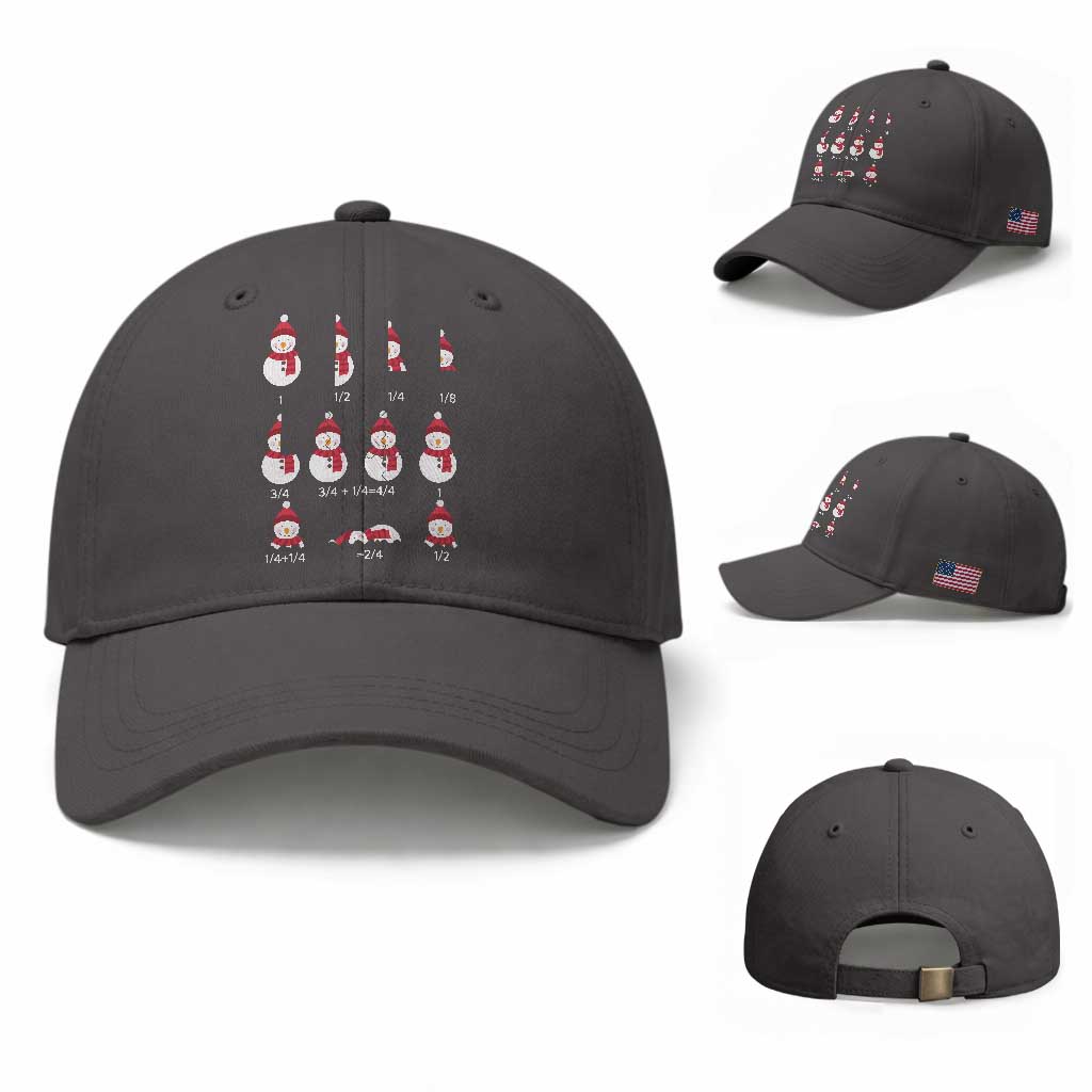 Christmas Math Teacher Baseball Cap Snowman Fractions Educational Equation Gift TS12