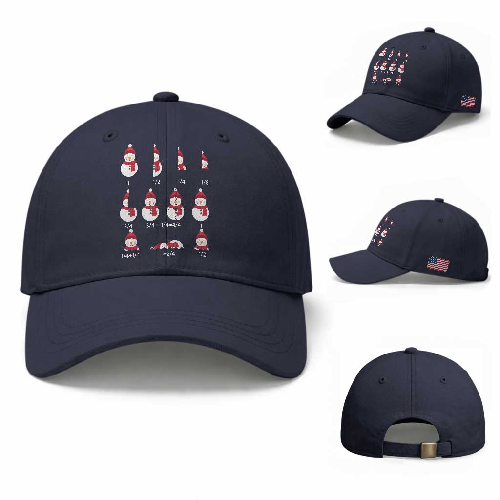 Christmas Math Teacher Baseball Cap Snowman Fractions Educational Equation Gift TS12