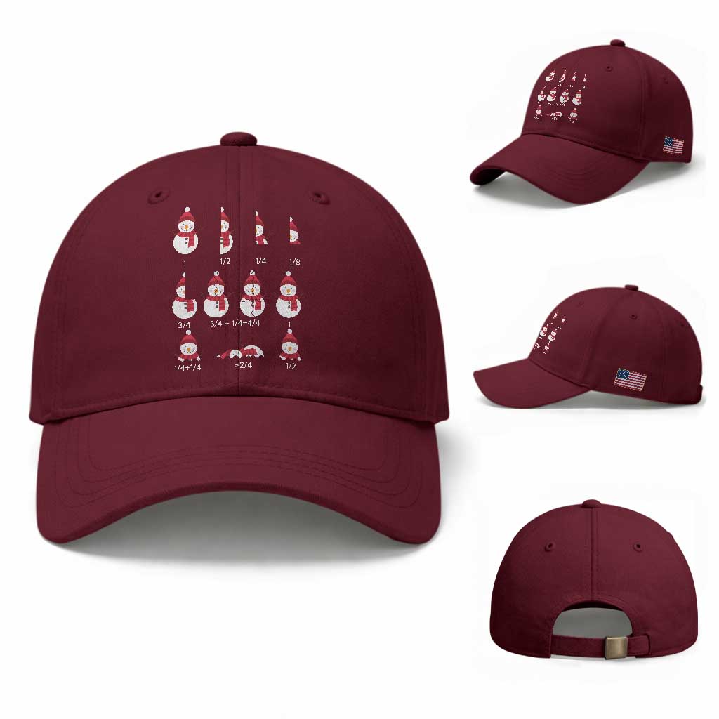 Christmas Math Teacher Baseball Cap Snowman Fractions Educational Equation Gift TS12