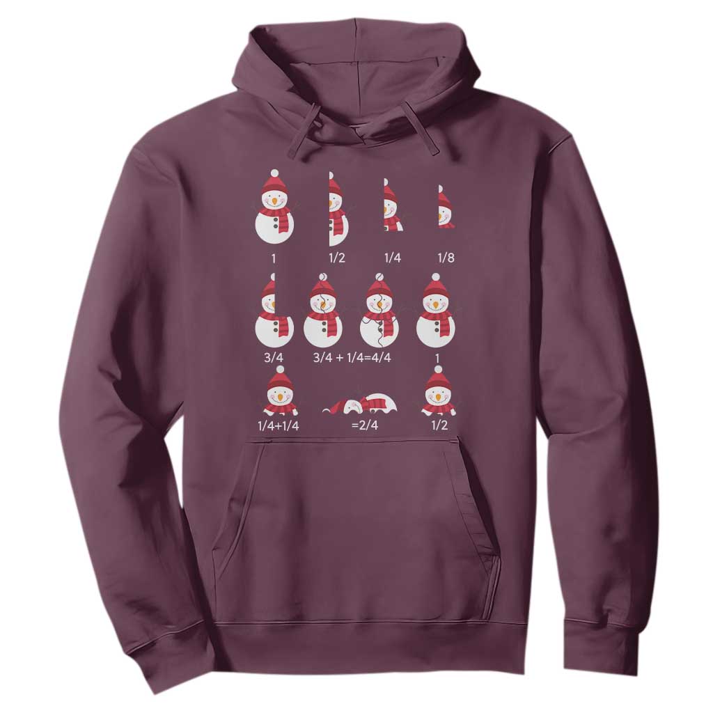 Christmas Math Teacher Hoodie Snowman Fractions Educational Equation Gift TS12