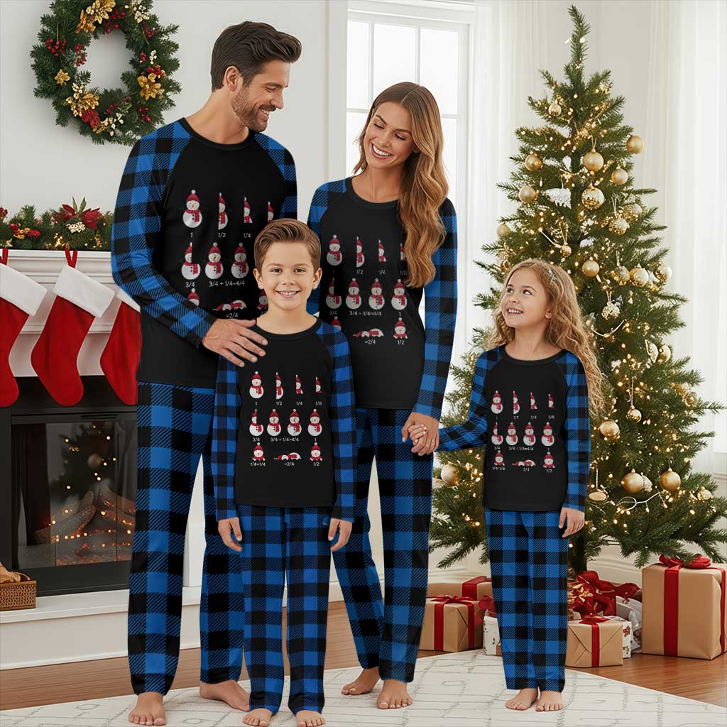 Christmas Math Teacher Plaid Pajama Set Snowman Fractions Educational Equation Gift TS12