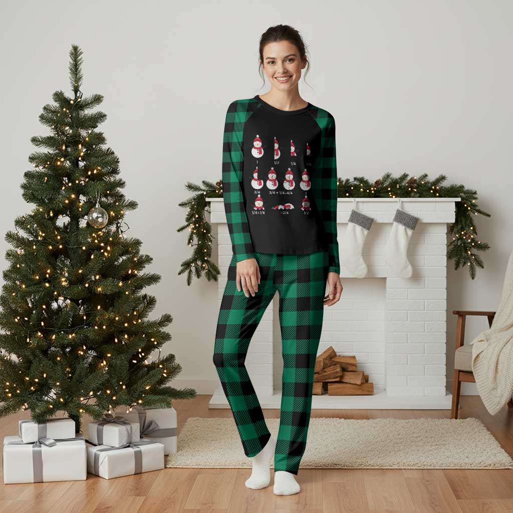 Christmas Math Teacher Plaid Pajama Set Snowman Fractions Educational Equation Gift TS12