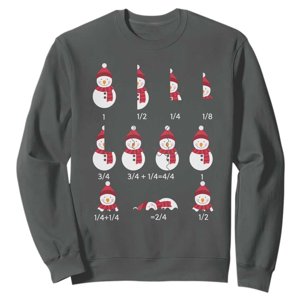 Christmas Math Teacher Sweatshirt Snowman Fractions Educational Equation Gift TS12