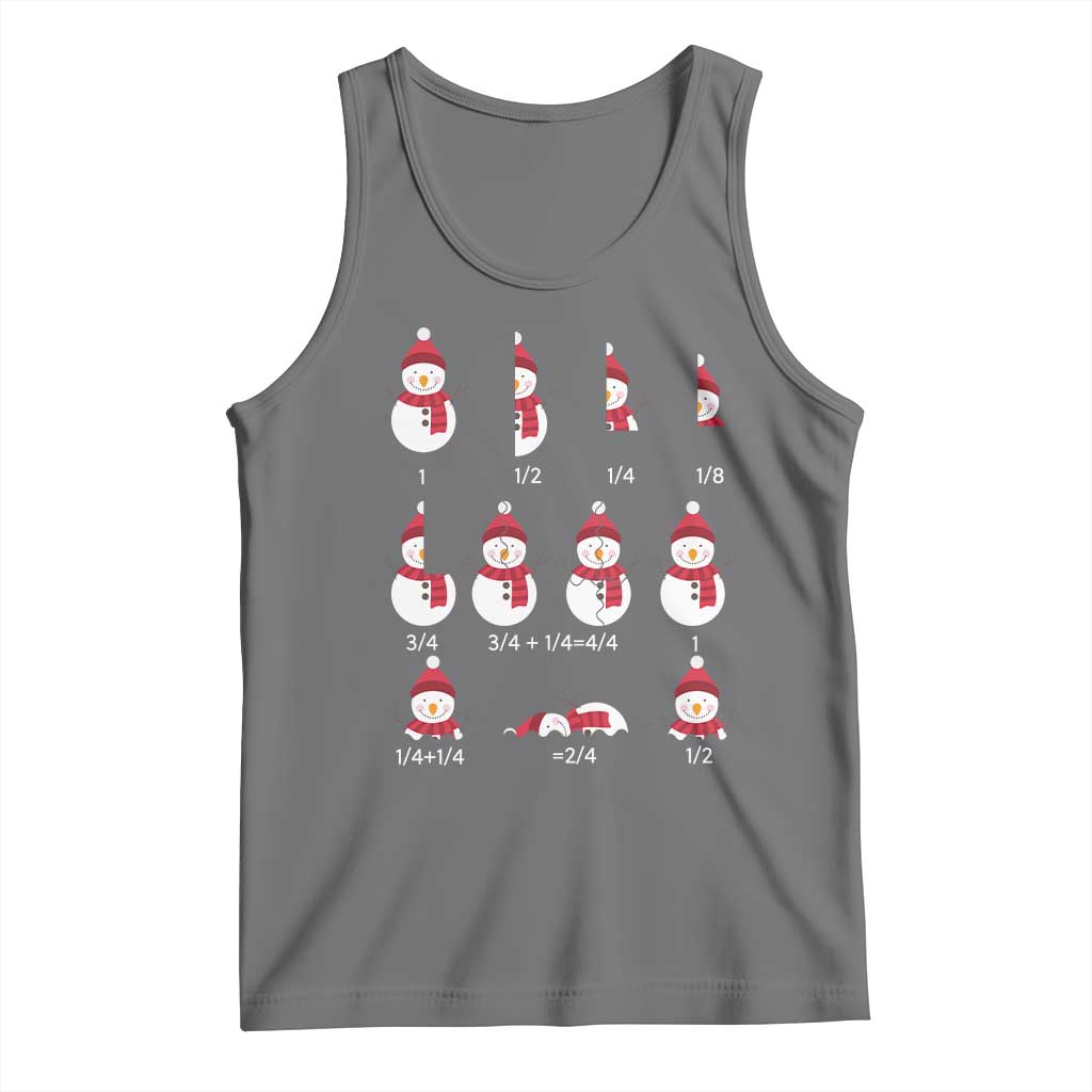 Christmas Math Teacher Tank Top Snowman Fractions Educational Equation Gift TS12