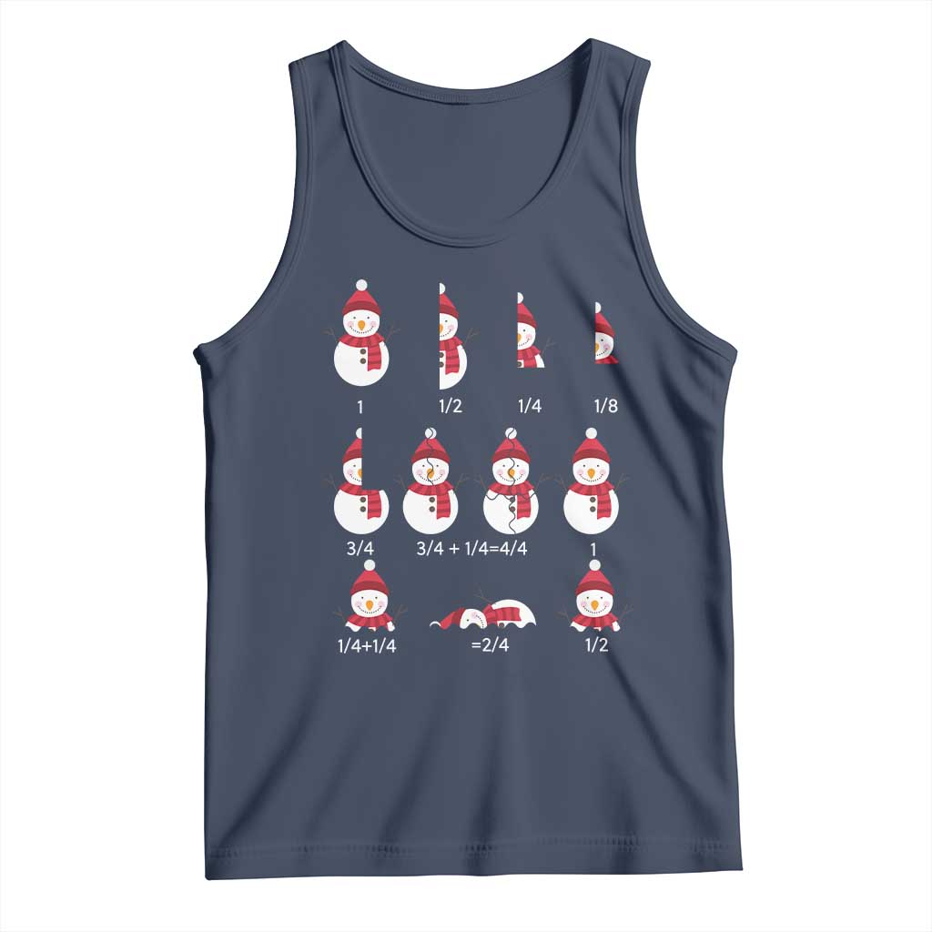Christmas Math Teacher Tank Top Snowman Fractions Educational Equation Gift TS12
