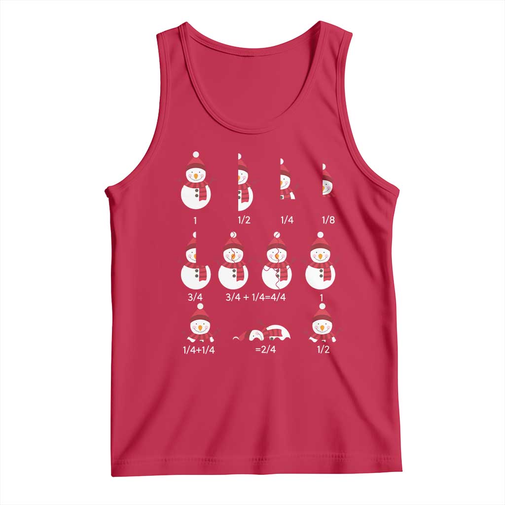 Christmas Math Teacher Tank Top Snowman Fractions Educational Equation Gift TS12