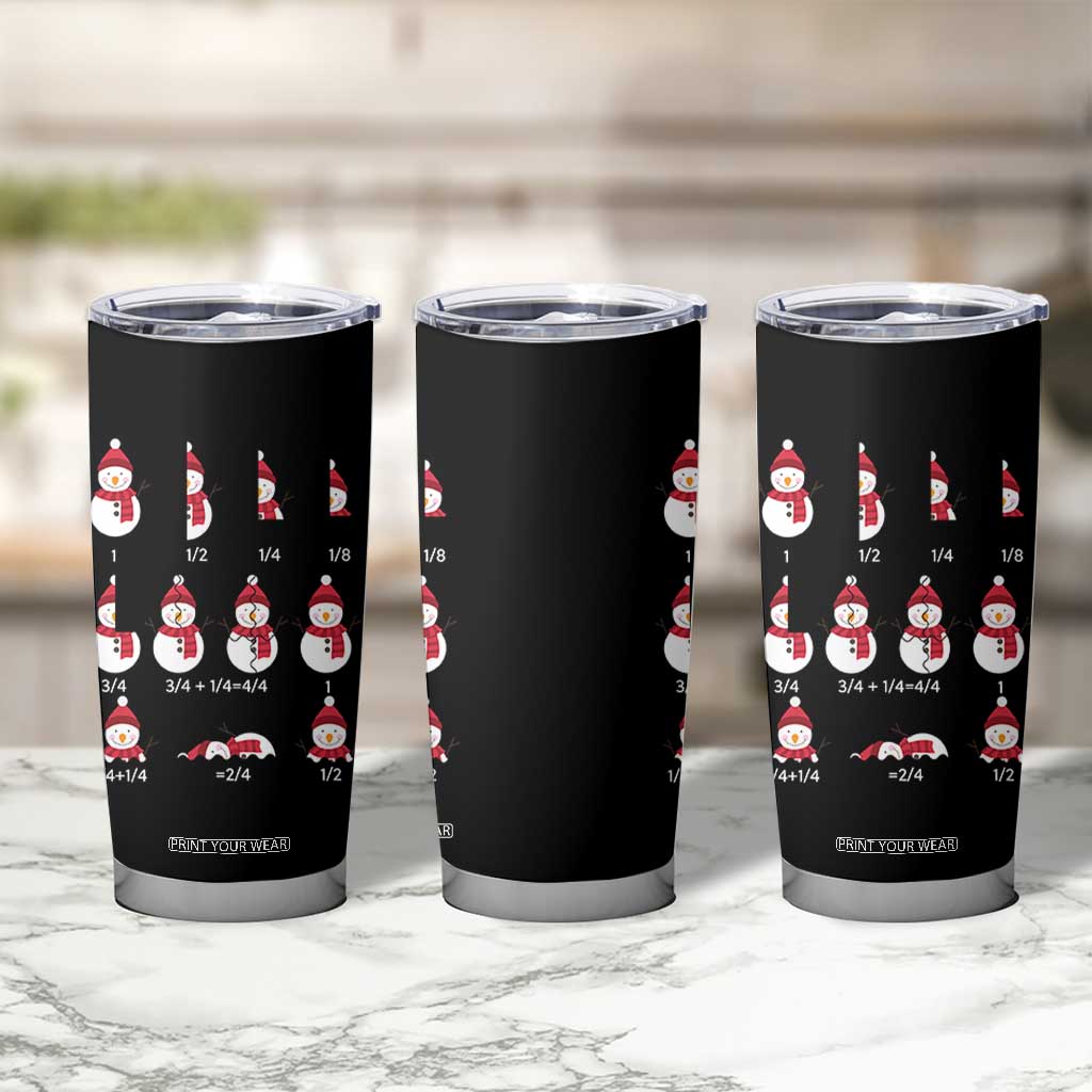 Christmas Math Teacher Tumbler Cup Snowman Fractions Educational Equation Gift TS12