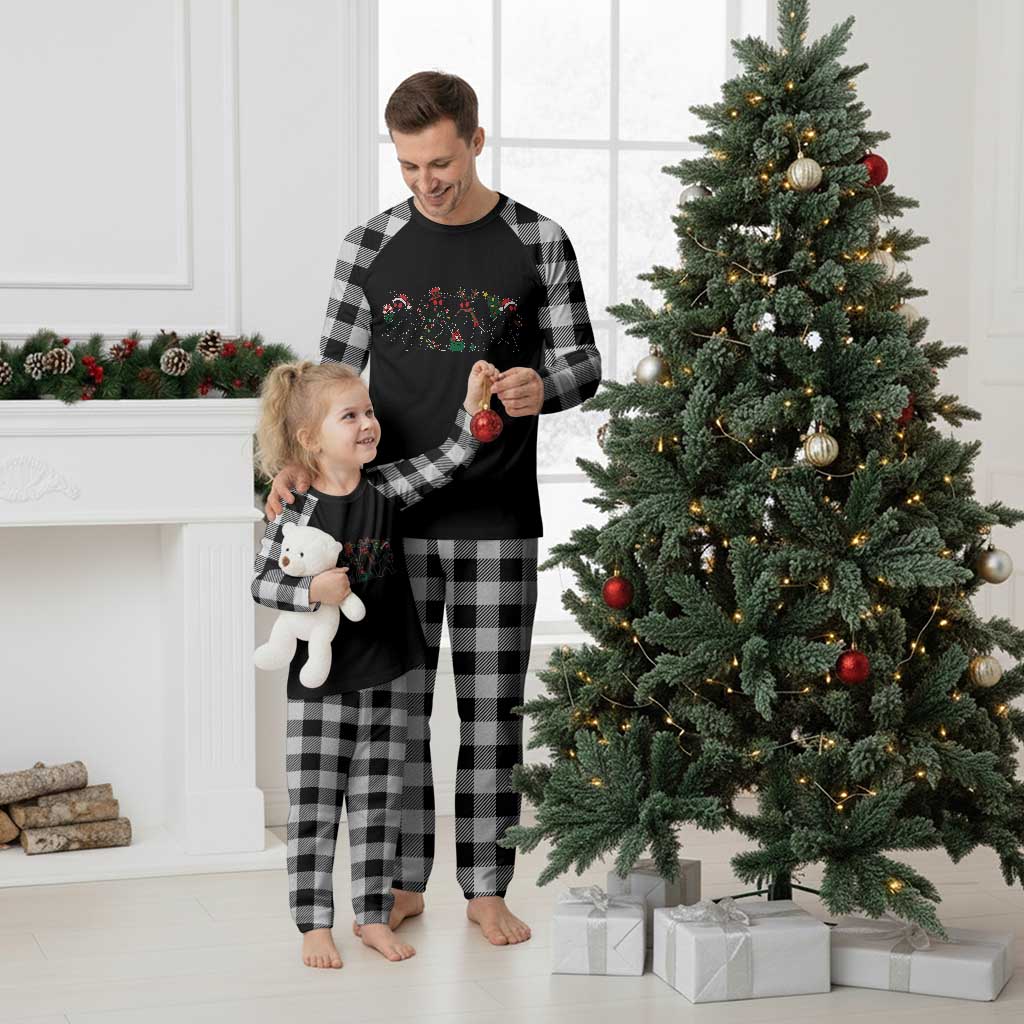 Christmas Mothman Plaid Pajama Set Funny Thicc Cryptid Playful Folklore Holiday Booty TS10