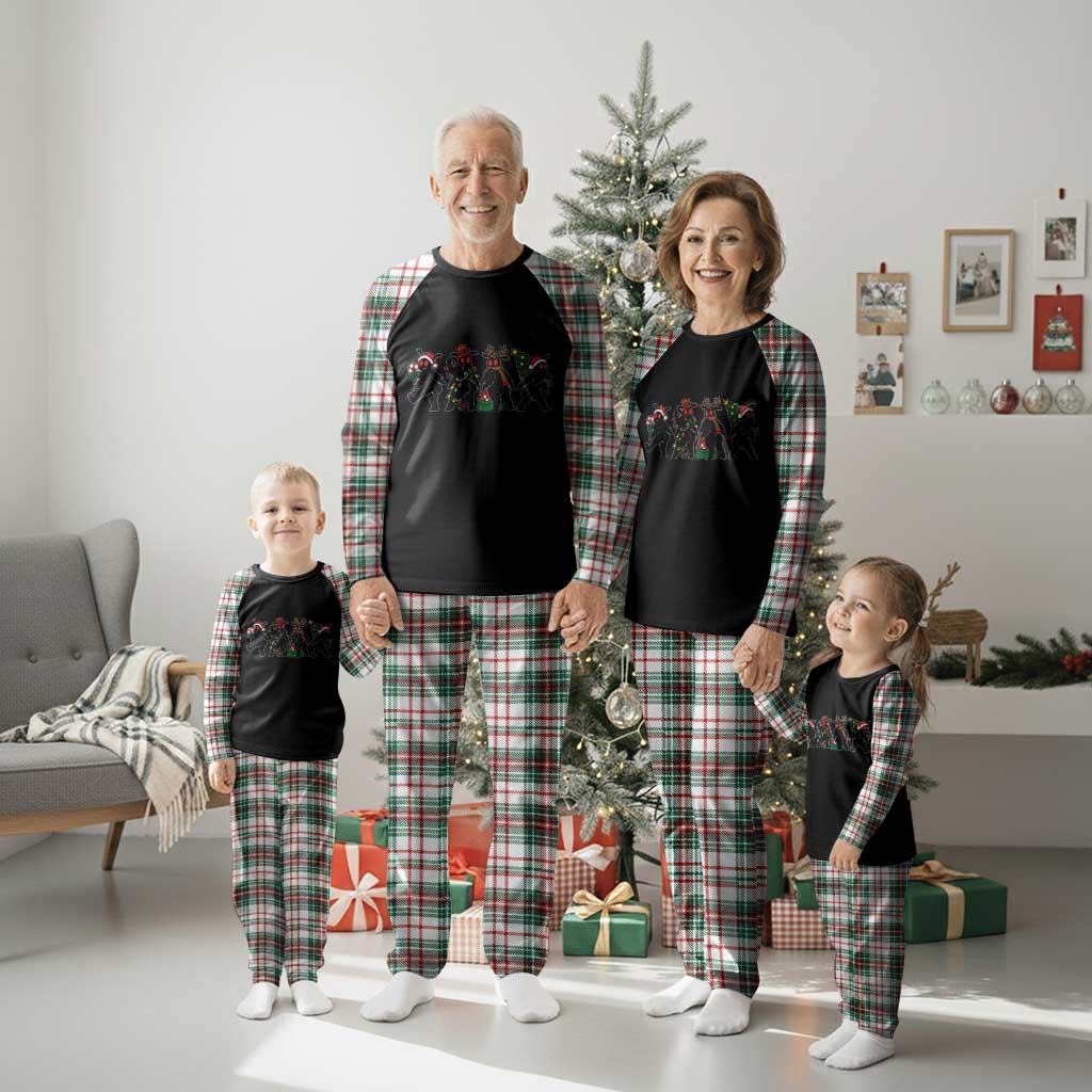 Christmas Mothman Plaid Pajama Set Funny Thicc Cryptid Playful Folklore Holiday Booty TS10