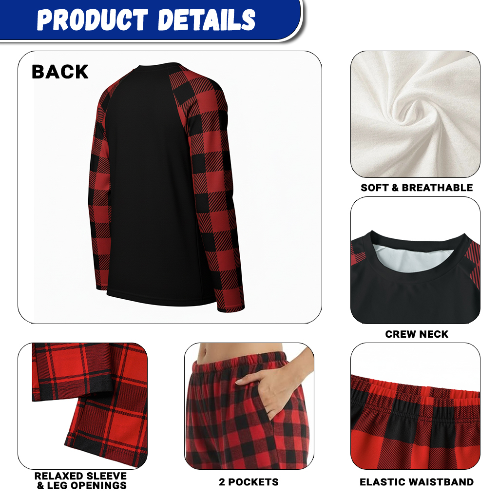 Christmas Mothman Plaid Pajama Set Funny Thicc Cryptid Playful Folklore Holiday Booty TS10