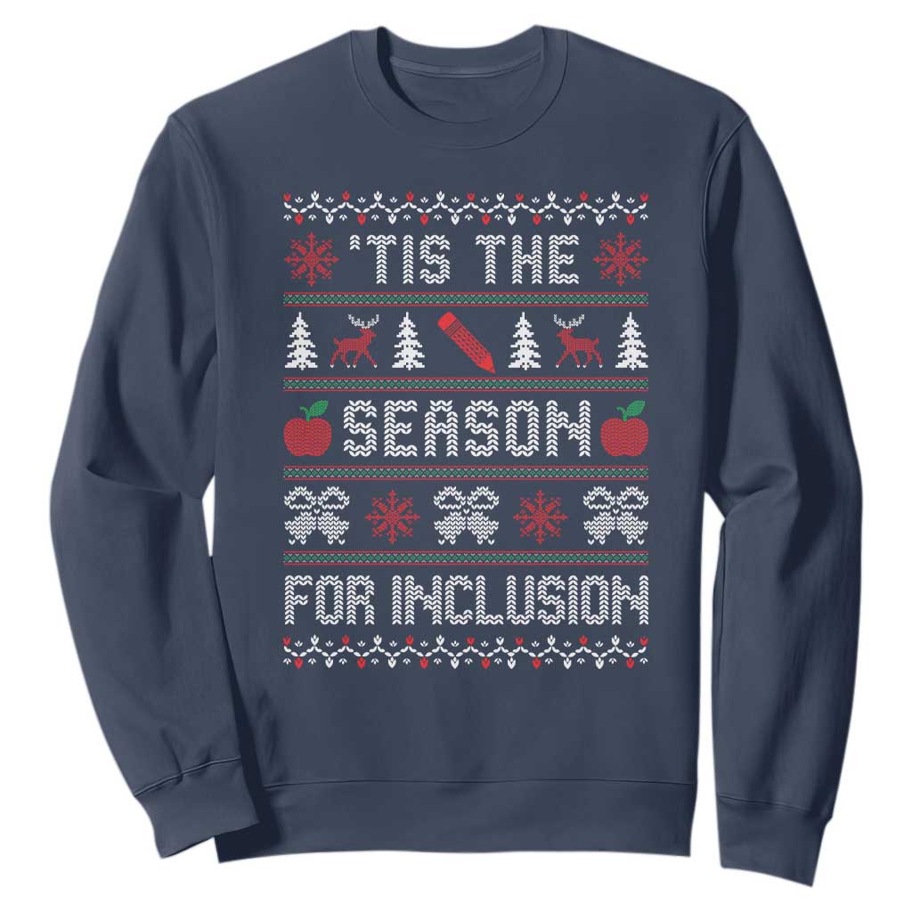 Christmas Special Education Educator Sweatshirt Tis The Season For Inclusion TS12
