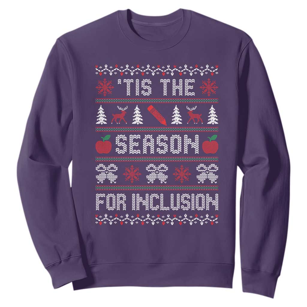 Christmas Special Education Educator Sweatshirt Tis The Season For Inclusion TS12