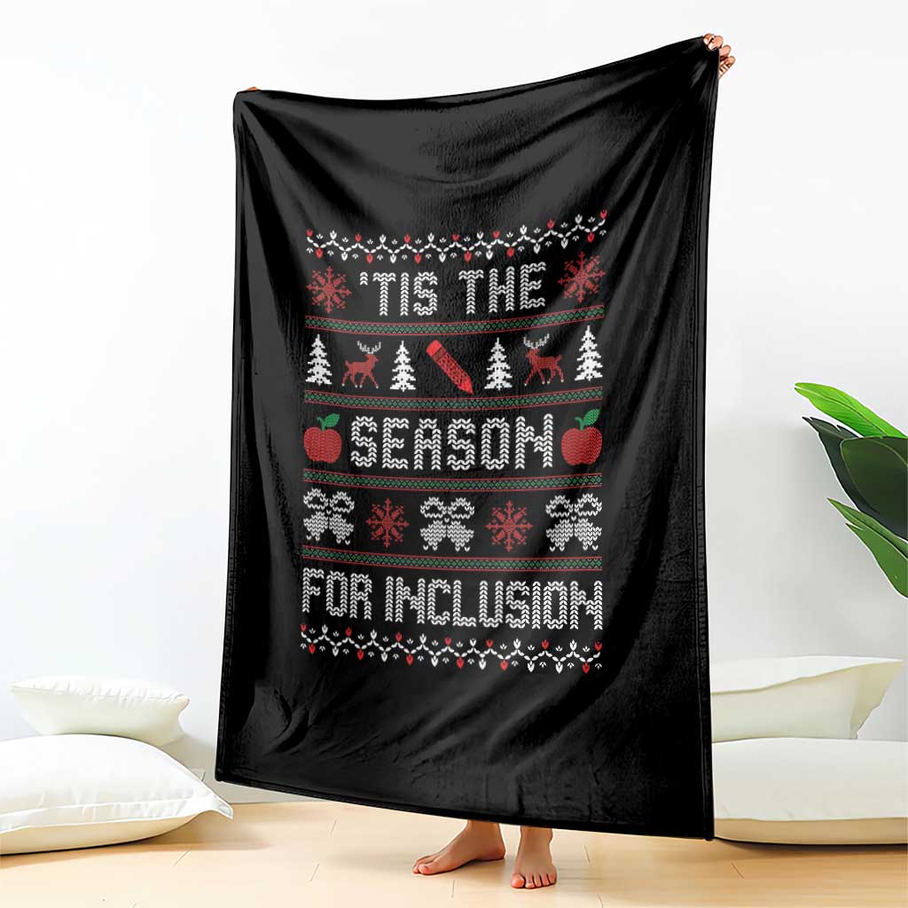 Christmas Special Education Educator Throw Blanket Tis The Season For Inclusion TS12
