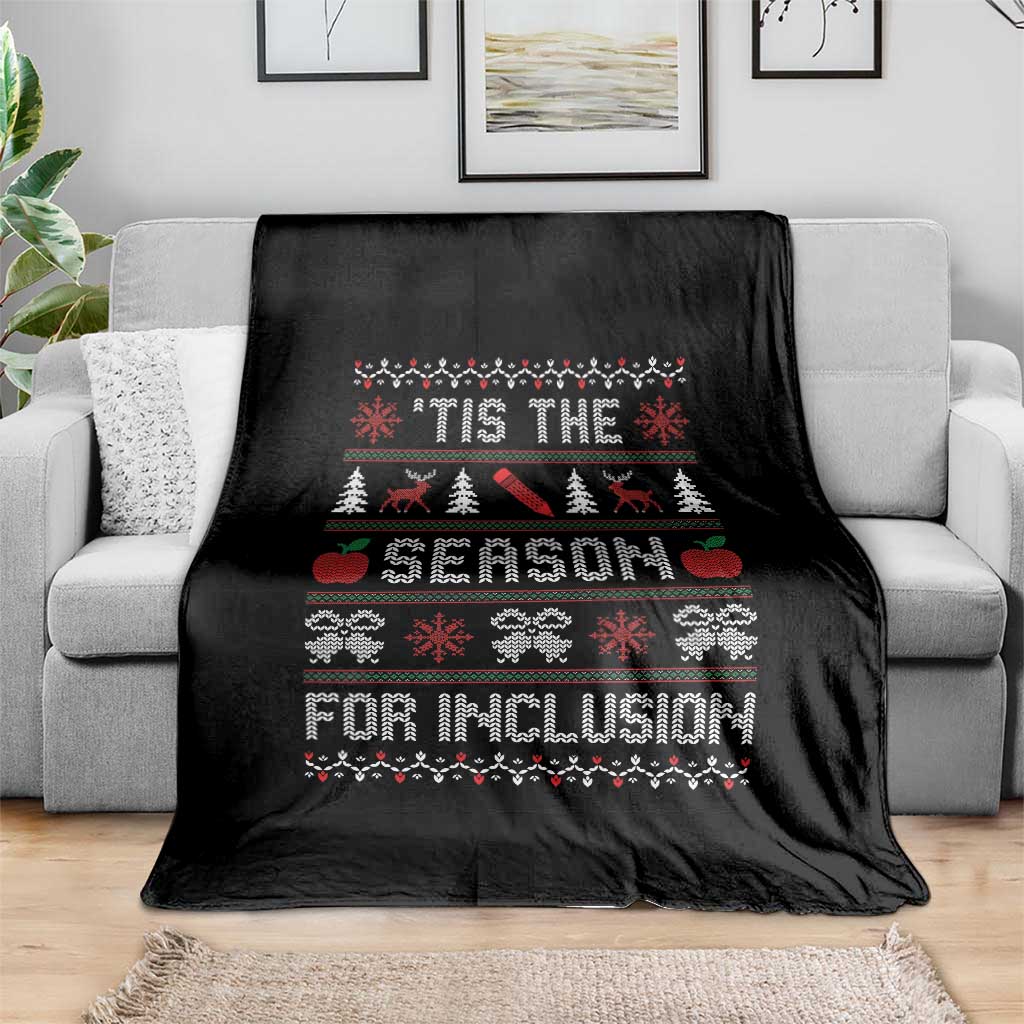 Christmas Special Education Educator Throw Blanket Tis The Season For Inclusion TS12