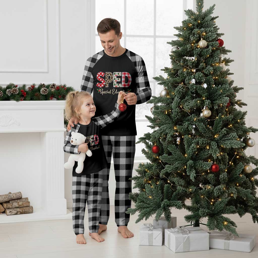 Christmas SPED Teacher Plaid Pajama Set Leopard Plaid Special Education Educator Gift TS12