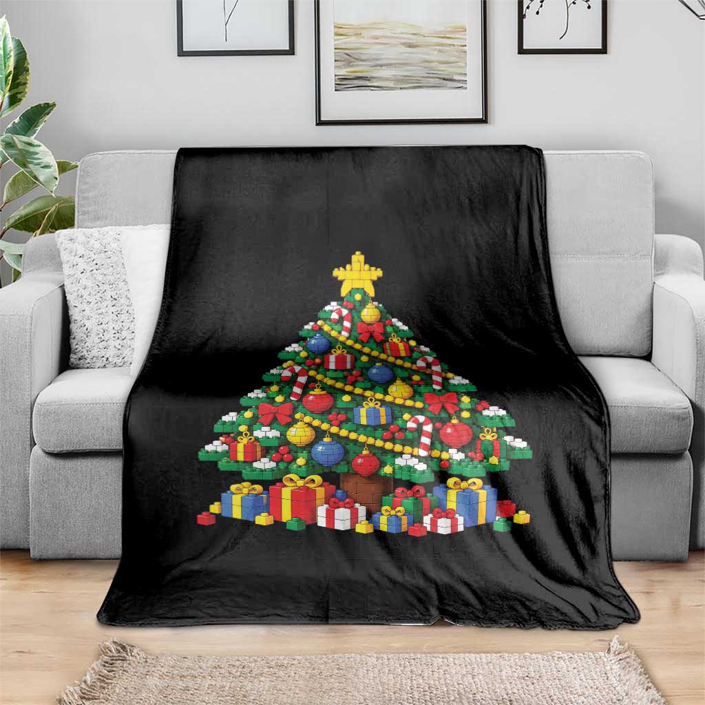 Christmas Tree Blocks Bricks Throw Blanket Colorful 3D Building Blocks Game Lovers TS10