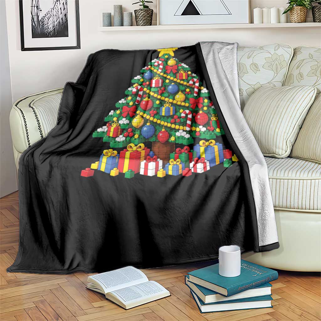 Christmas Tree Blocks Bricks Throw Blanket Colorful 3D Building Blocks Game Lovers TS10