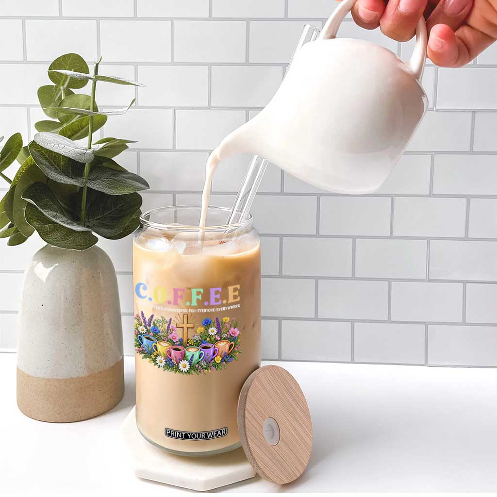 Coffee Christian Christ Offers Forgiveness For Everyone Everywhere Glass Can TS10