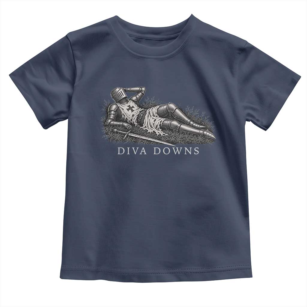 Diva Down Funny Medieval Knight Toddler T Shirt Renaissance Armor Humor TS11