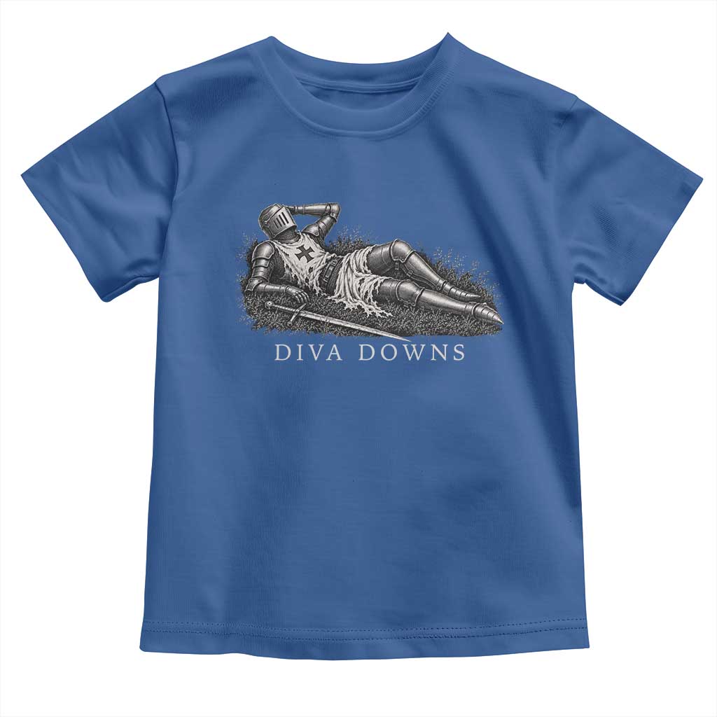 Diva Down Funny Medieval Knight Toddler T Shirt Renaissance Armor Humor TS11