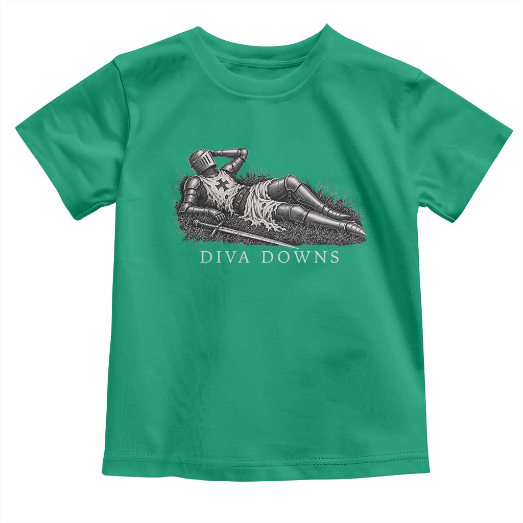 Diva Down Funny Medieval Knight Toddler T Shirt Renaissance Armor Humor TS11