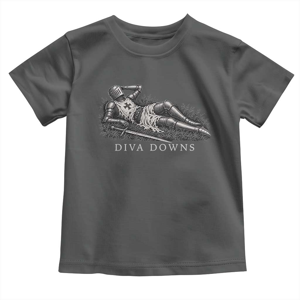 Diva Down Funny Medieval Knight Toddler T Shirt Renaissance Armor Humor TS11