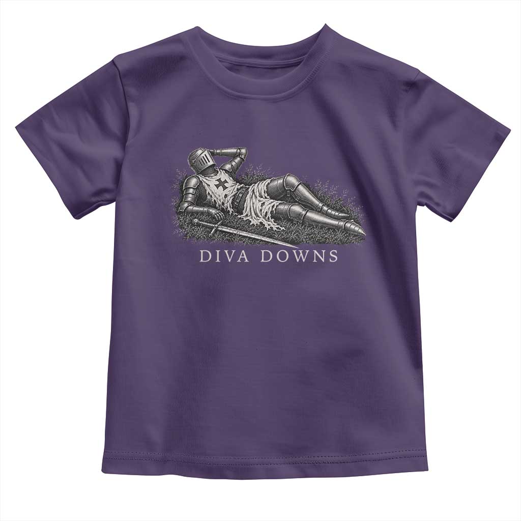 Diva Down Funny Medieval Knight Toddler T Shirt Renaissance Armor Humor TS11