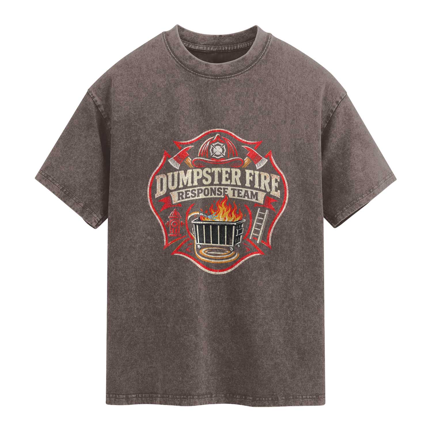 Dumpster Fire Response Team Funny Work Joke Firefighter Washed Cotton T-Shirt TS11