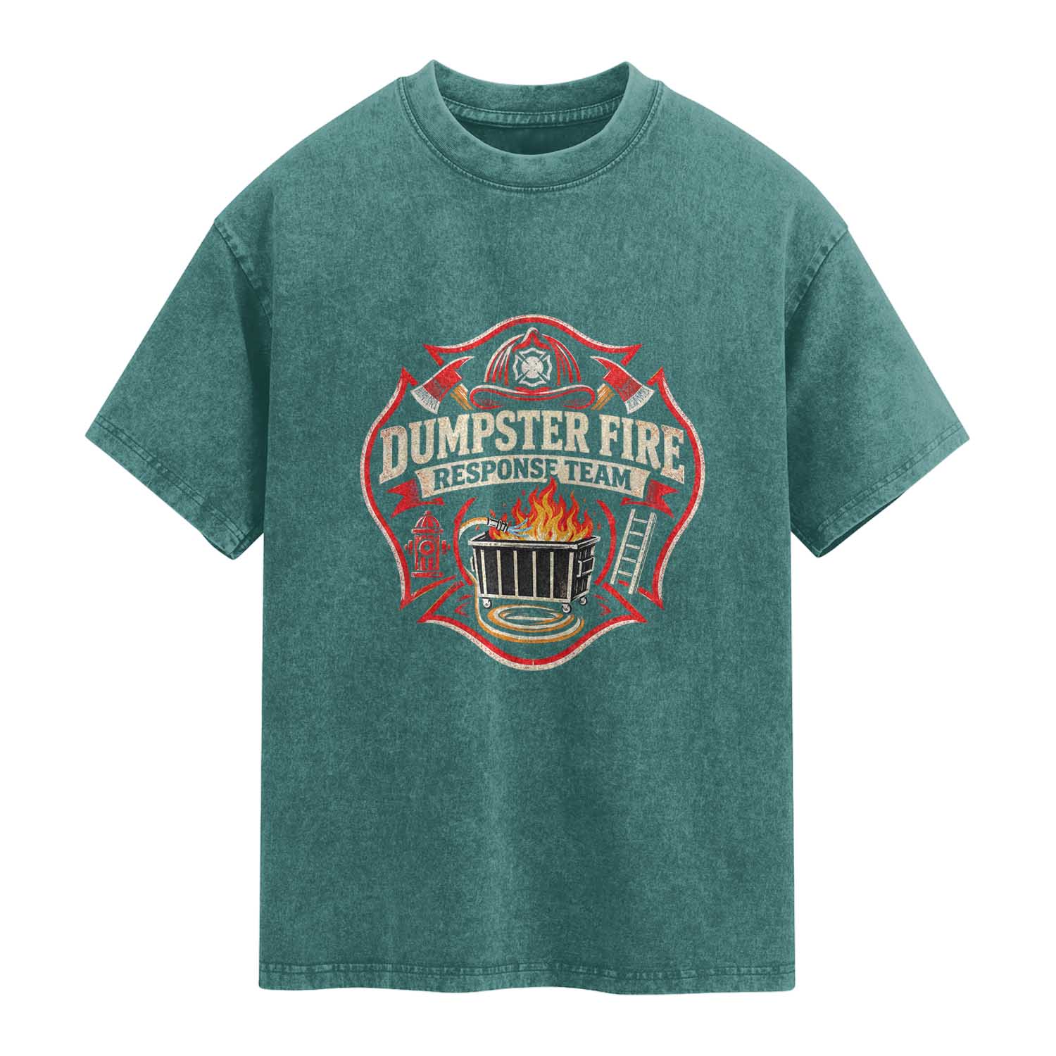Dumpster Fire Response Team Funny Work Joke Firefighter Washed Cotton T-Shirt TS11