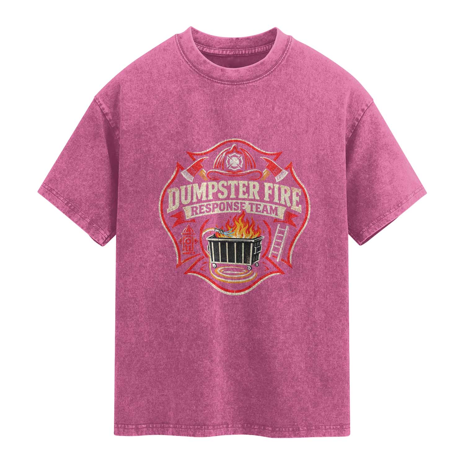 Dumpster Fire Response Team Funny Work Joke Firefighter Washed Cotton T-Shirt TS11